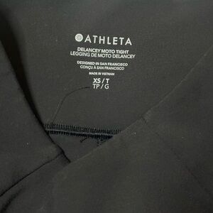 Athleta Black Delancey Moto Tight Leggings